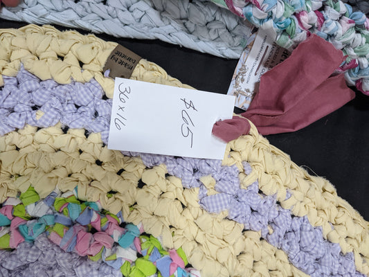 Daffodil and Crocus Hand Crocheted Rug