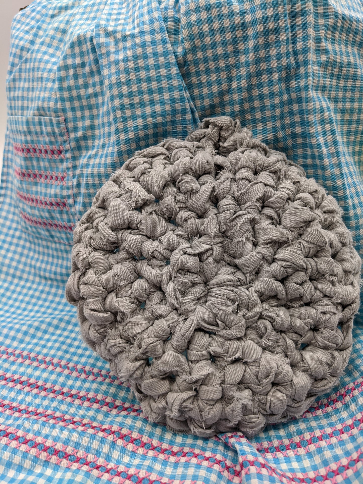 Gray Hand Crocheted Trivet