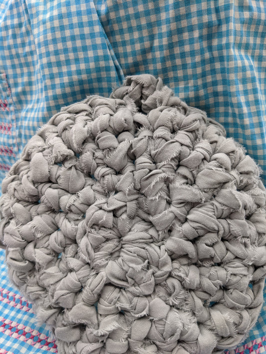 Gray Hand Crocheted Trivet